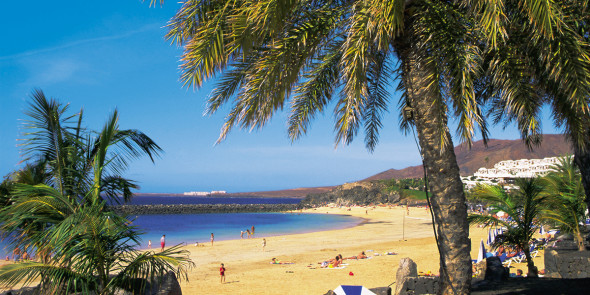The beach at Playa Blanca, Lanzarote, Canary Islands, Atlantic,